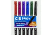 Caneta Brush Pen Cis Aquarelável com 6 cores Básica – Pastel – Neon