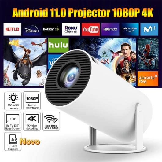 Projetor 4K HD para Aulas e Palestras – Wifi HY300 Pro Magcubic