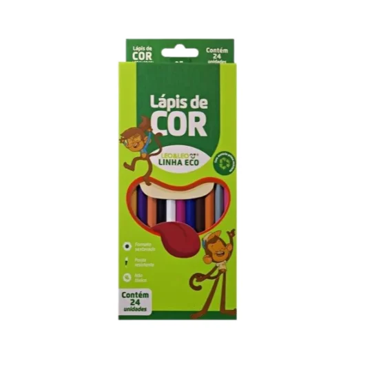 KIT Material Escolar De 4 Lápis 24 Caneta 24 Lápis Cor Caderno Cola Bastão 40G Liquida 90G Tesoura