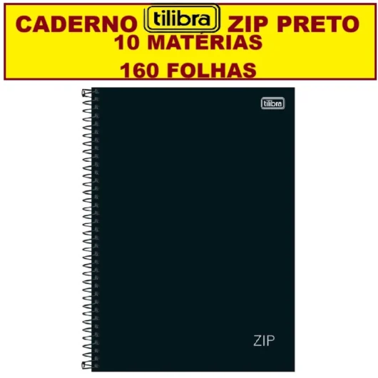 Caderno Tilibra Universitário 10 Matérias Zip – Caderno Espiral, Capa Dura, 160 Folhas