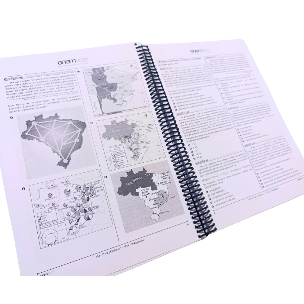 Apostila Enem 2025 provas PPL anteriores 2019 até 2024 + gabarito